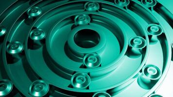 Green and turquoise background of saturated shades. Design. A maze with many roads along which circles made in 3d format move. video
