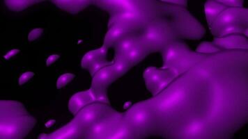 Animation with moving liquid droplets. Design. Liquid with rounded droplets moving in waves. Moving liquid on black background video