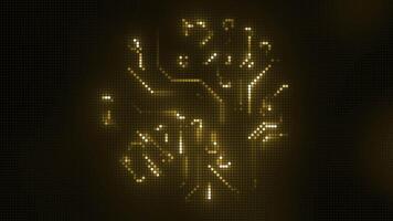 Circuit Board with moving electrons. Motion. Data Flow Loop Background Animation. Artificial Intelligence. Visualization of in Machine Learning. video