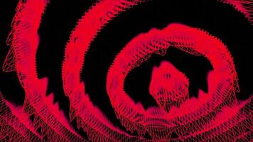 Abstract concentric fluctuating ring silhouettes on a black background. Design. Bright round shapes moving underwater. video