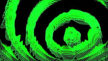 Abstract fluctuating rings on a black background. Design. Colorful circles under waving water surface. video