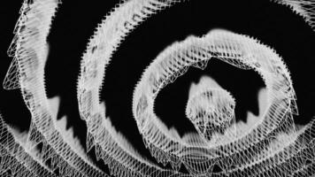 Spiral concentric circles audio waves. Design. Colorful circles under water surface on a black background. video