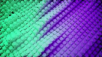 Waving plastic stripes with many round shaped buttons. Design. Gradient colored lines. video