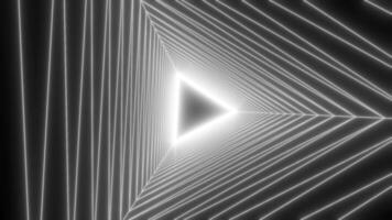 Futuristic tunnel with neon lights. Motion. Pyramid like shapes creating effect of tunnel. video