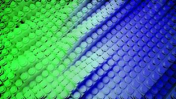 Waving plastic stripes with many round shaped buttons. Design. Gradient colored lines. video