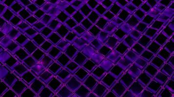Virtual grid with water wave effect. Action. Square grid moves in waves with water sheen. Abstract square mesh pool with moving waves on black background video