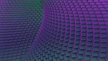 Background with moving 3d visual distortion. Design. Background with retractable 3d bend of squares. Visual distortion effect with squares and bend video