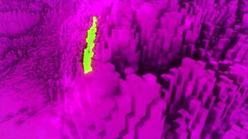 Red and purple background. Motion. A bright background with small-sized cutting sticks made in computer graphics. video