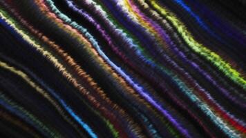 Black background with bright patterns. Motion. Colorful bright lines made in 3d computer graphics that sparkle. video