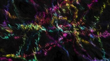 Black background with bright neon blots. Motion.Glossy spots made in 3d format move and flow. video