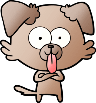 Karikatur Hund mit Zunge kleben aus Zeichnung png