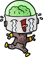 cartoon crying robot running drawing png