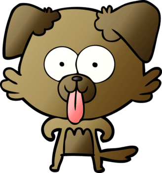 Karikatur Hund mit Zunge kleben aus Zeichnung png