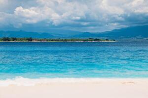 Tropical white sand beach on Gili islands in Indonesia, Lombok photo