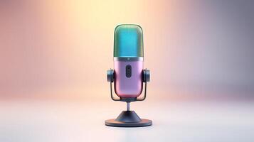 Creative render of a USB podcasting microphone, featuring digital connectivity interfaces and a contemporary design, displayed against a white background for tech-savvy content cre photo