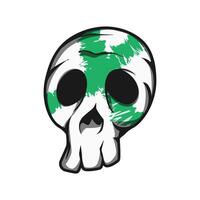 Mascot Skull With Green Texture Color Premium vector