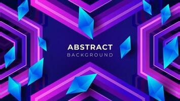 Modern Abstract Purple hexagonal with 3d Diamonds Background Premium vector