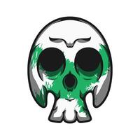 Mascot Skull With Green Texture Color Premium vector