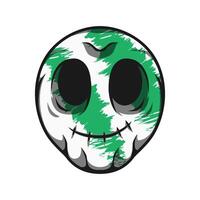 Mascot Skull With Green Texture Color Premium vector