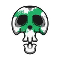 Mascot Skull With Green Texture Color Premium vector