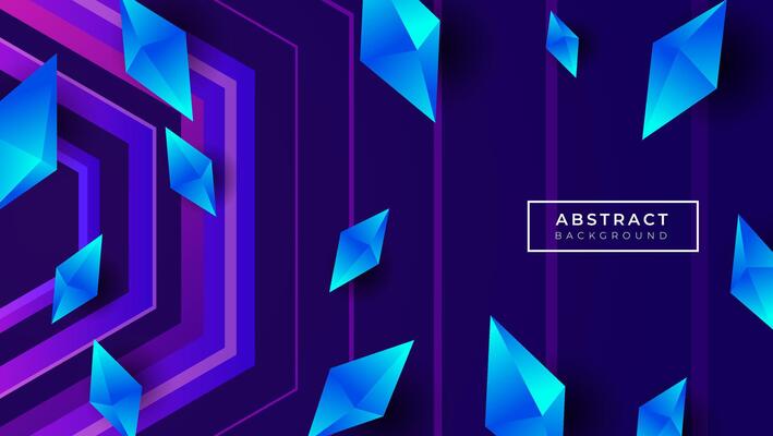 Purple hexagonal background, Abstract Background, 3d Diamonds Background Premium