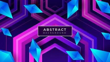 Modern Abstract Purple hexagonal with 3d Diamonds Background Premium vector