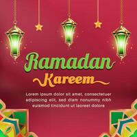 Realistic Bakground Ramadan Kareem with podium, suitable for banner, greeting card or your business with Ramadan theme vector