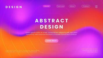 abstract landing page template with gradient background premium vector