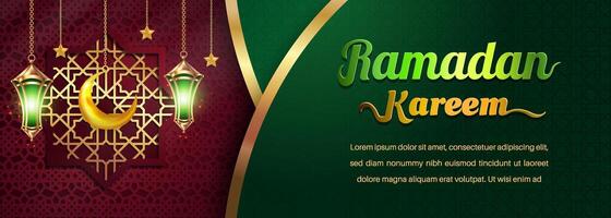Realistic Bakground Ramadan Kareem with podium, suitable for banner, greeting card or your business with Ramadan theme vector