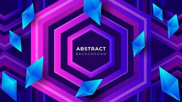 Purple hexagonal background, Abstract Background, 3d Diamonds Background Premium vector