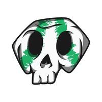 Mascot Skull With Green Texture Color Premium vector