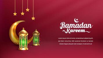 Realistic Bakground Ramadan Kareem with podium, suitable for banner, greeting card or your business with Ramadan theme vector