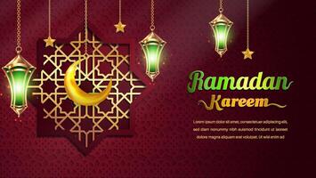 Realistic Bakground Ramadan Kareem with podium, suitable for banner, greeting card or your business with Ramadan theme vector