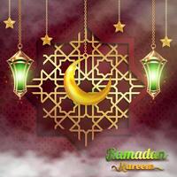 Realistic Bakground Ramadan Kareem with podium, suitable for banner, greeting card or your business with Ramadan theme vector