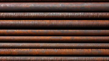 A close up of a stack of rusty pipes photo
