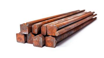 A pile of rusty rebar. photo