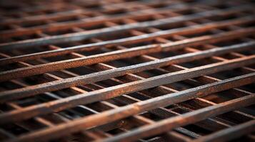 Generate a texture of a rusty metal grid. photo