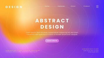 abstract landing page template with gradient background premium vector