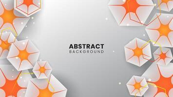 Abstract Background with 3D Hexagon Shapes premium vector