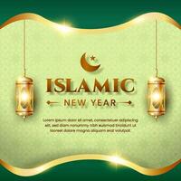 Ramadan Kareem design concept with green luxury color. ramadan kareem design illustration islamic lantern vector