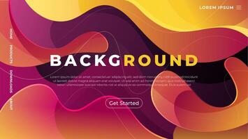 abstract landing page template with gradient background premium vector