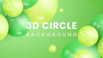 Abstract background with dynamic 3d balls. glossy balls modern trendy banner design Premium vector