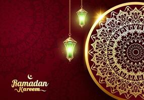 Ramadan Kareem design concept with green luxury color. ramadan kareem design with podium sale. illustration vector