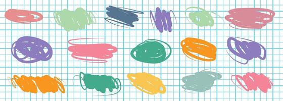 Background with abstract scribbles on paper. Complex and chaotic texture. Wavy background. Colorful tangled pattern. Elements for design vector