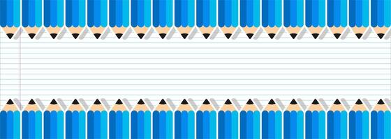 Pencils lined up on paper background. Back to school concept illustration vector