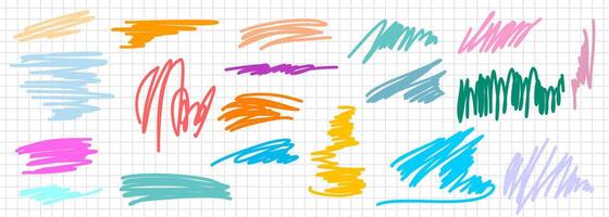 Background with abstract scribbles on paper. Complex and chaotic texture. Wavy background. Colorful tangled pattern. Elements for design vector