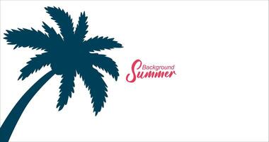 Illustration of a background for Summer Holidays, with a palm tree and a sunset vector