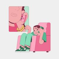 Long Distance Relationship vector