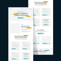 One-page website design template for business. website wireframe. Flat modern responsive design template vector