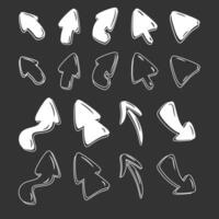 Arrow doodle hand drawn illustration. Set of hand drawn arrow for marker, pointer, direction, sign vector